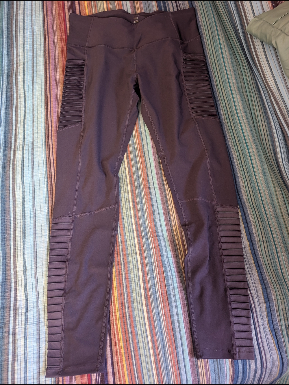 Layer 8 Plum Stretch Active Moto Leggings